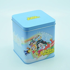 Sky Blue Tin Can Rectangular Tin Box Metal Tin Container