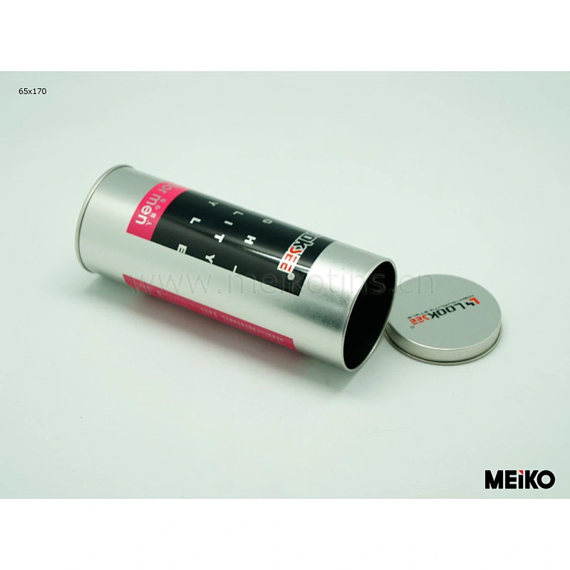 empty cylinder clothes tin box with custom logo printed