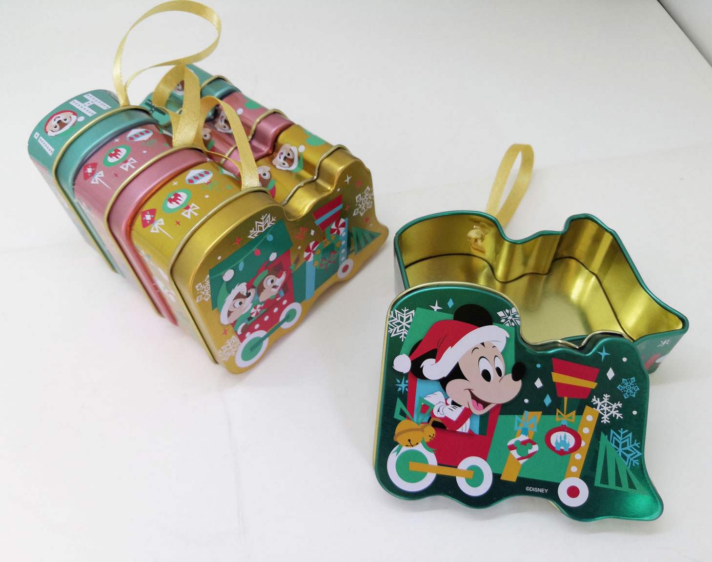 tin box mini train with ribbon for chocolates, candies, small gifts packaging