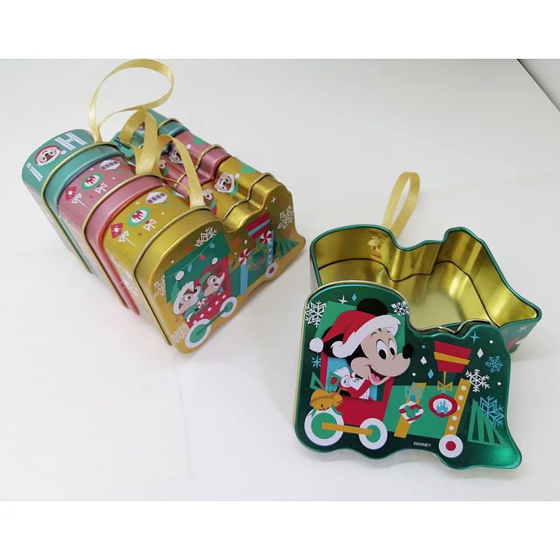 tin box mini train with ribbon for chocolates, candies, small gifts packaging