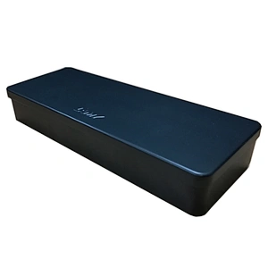 Factory custom rectangle black hinged tin case for pencil