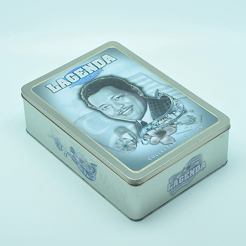 Direct factory sliver rectangle custom printed tin box for gift package