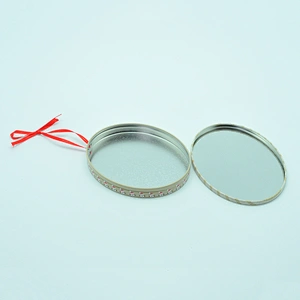 Hot sale simple gift keepsake card box tin with ribbon handle