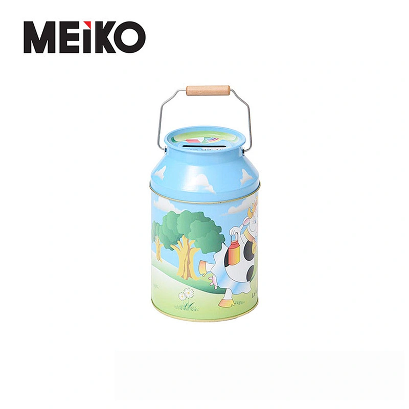 129*178Mm Food Grade Cute Round Drink Can Shape Milk Candy Tin Box With Irregular Lid