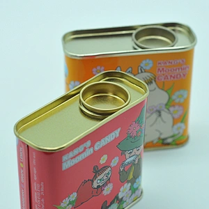 Petrol can shaped mint candy tin can with round lid