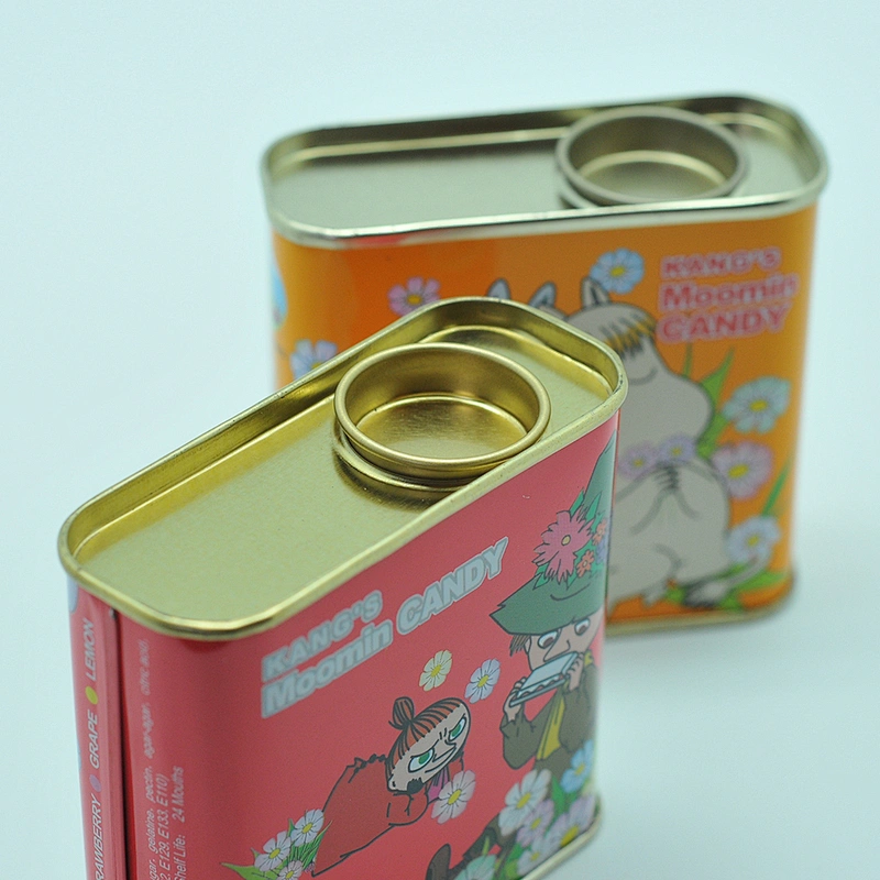 Petrol can shaped mint candy tin can with round lid