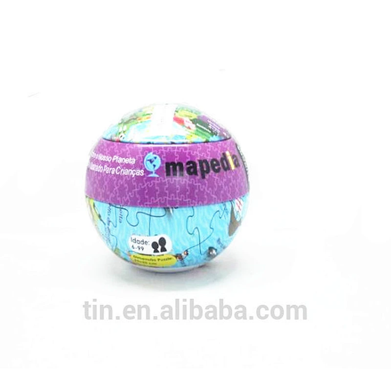 Christmas round bauble gift tin box