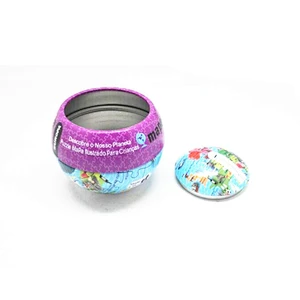 Christmas round bauble gift tin box