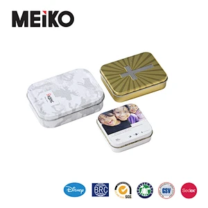Food Grade container shape Rectangular Breath Mint Candy Slide Top Metal Tin Box candy tin