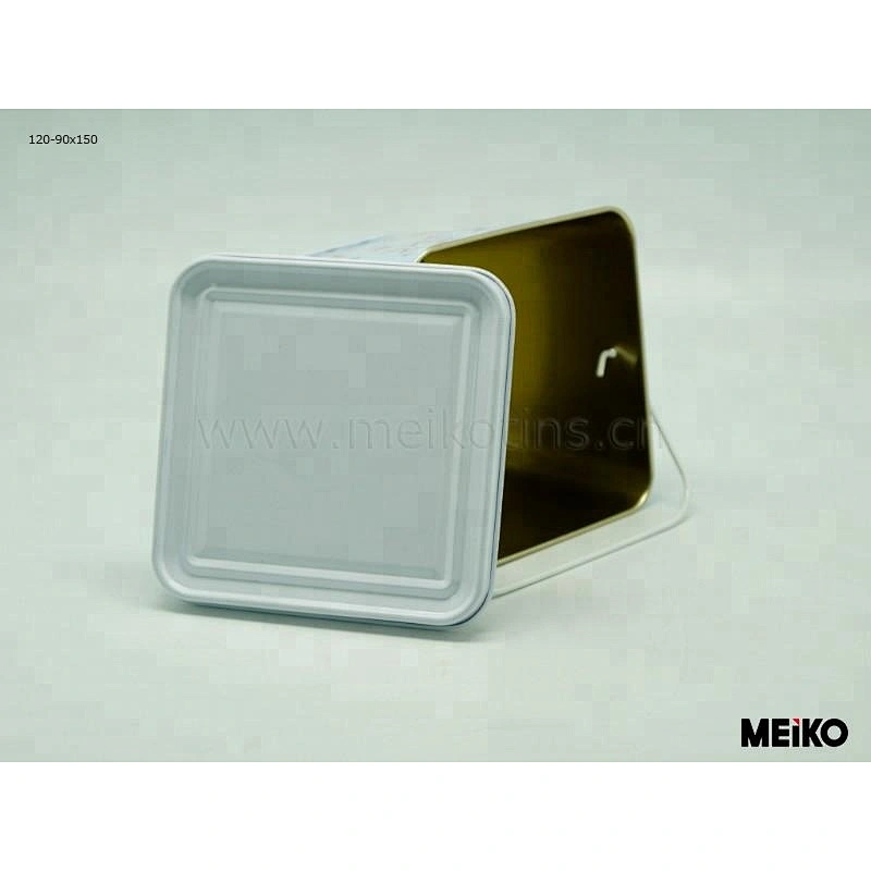 metal tin bucket for food candle packaging with lid and handle