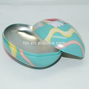 Custom printing Easter egg shape metal tin box for packaging
