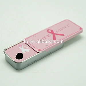 slid slide top lid containers tin box for mint candy chocolate