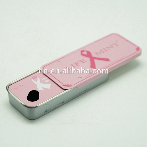 slid slide top lid containers tin box for mint candy chocolate