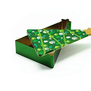 Custom Christmas Tree Tin Box Gift Packaging Box