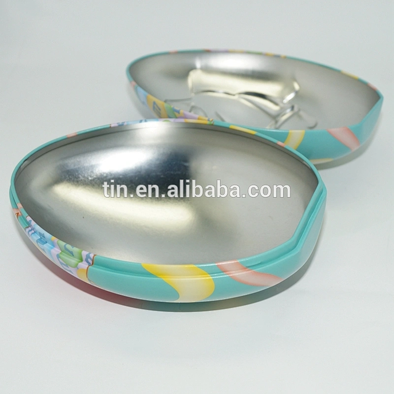 Custom printing Easter egg shape metal tin box for packaging