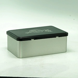 Custom design small black tin condom storage box with lid