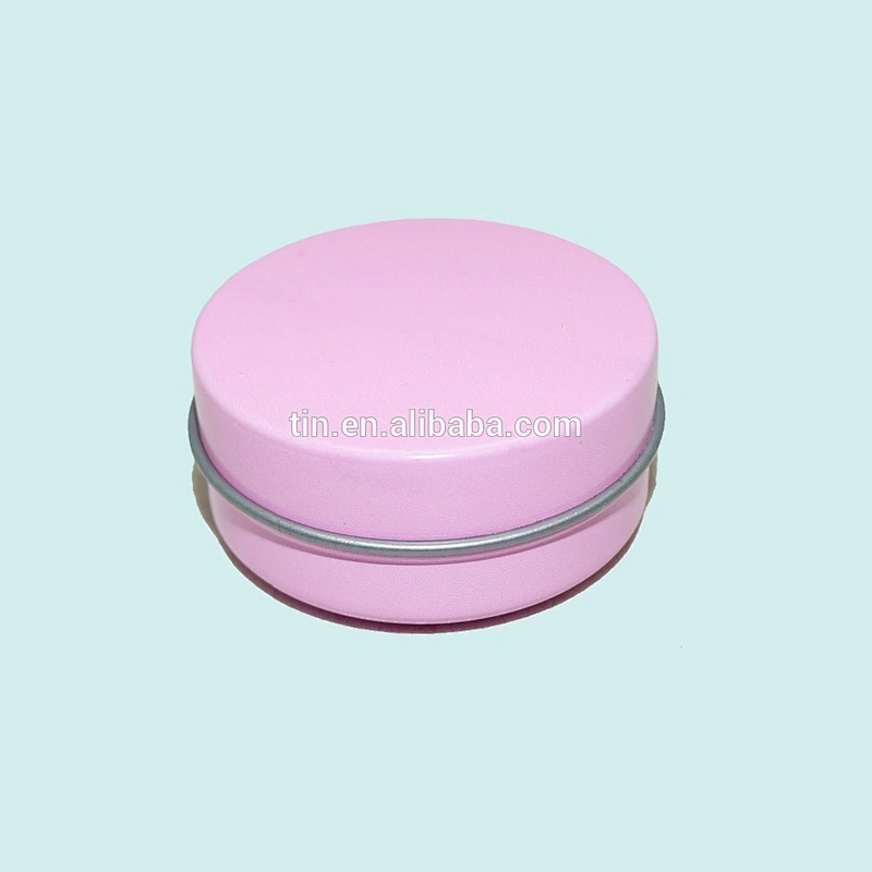 Small round tin box for lip balm / personal care / candle