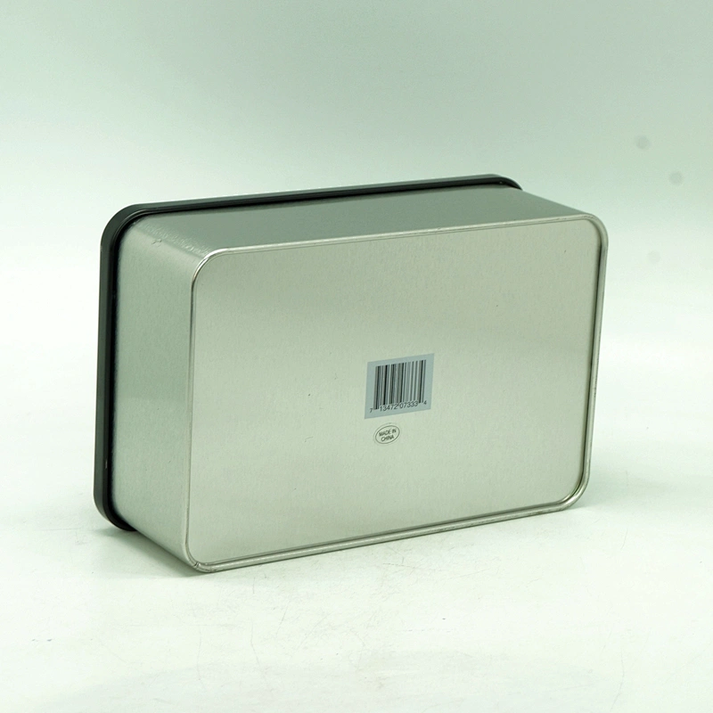 Custom design small black tin condom storage box with lid