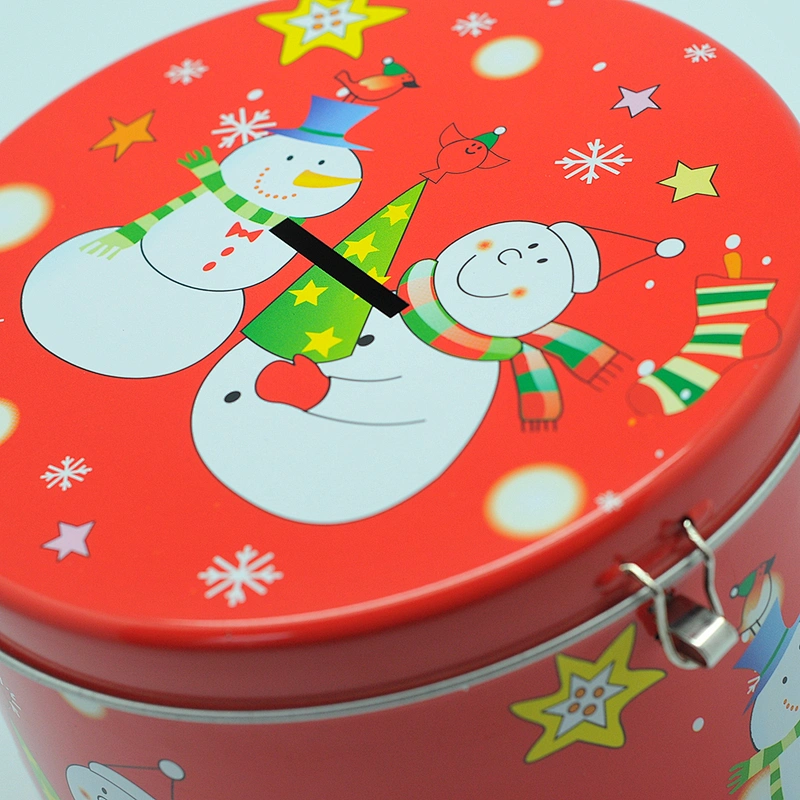 Promotional christmas gift metal custom round tin money box