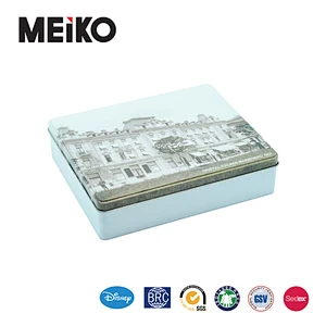Large rectangle metal packaging cosmetic tin containers cosmetic tin