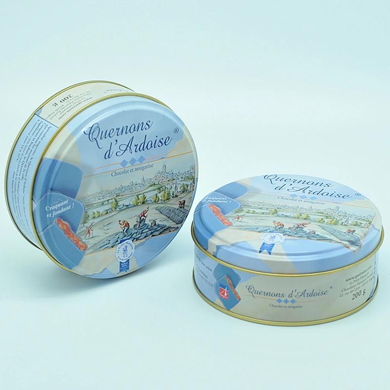 Direct factory custom printed cookie round metal tins