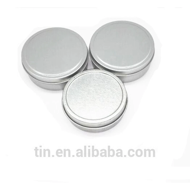 Round aluminum container with lid for lip balm