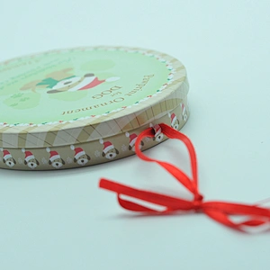 Hot sale simple gift keepsake card box tin with ribbon handle