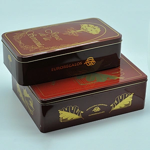 Luxury big and small size hanged can tin packaging boxes