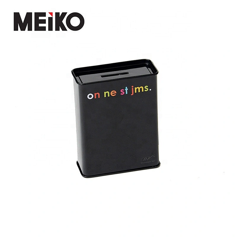High Quality Carton Design Square Metal Coin Piggy Bank Tin Money Box