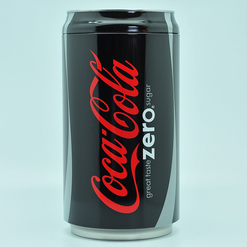 Funny ring pull tin cola can shape round small black tin can Christmas packaging