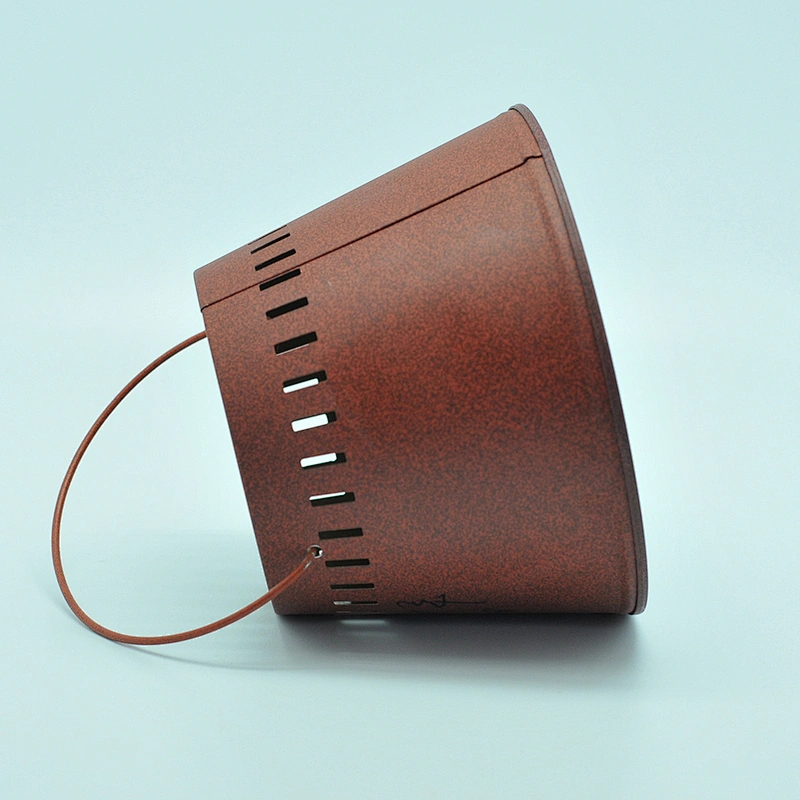 Bucket shape scented 4oz custom wholesale candle tin with handle