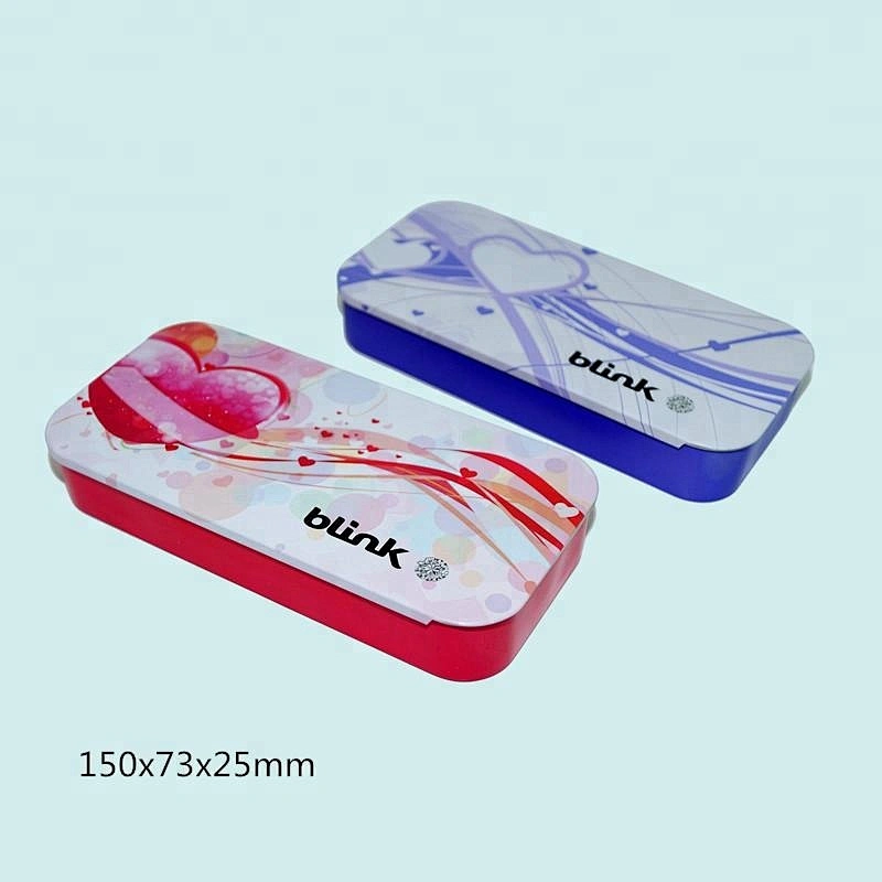 customized slide cover rectangular tin box candy jewelry gift toy packing
