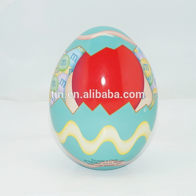 Custom printing Easter egg shape metal tin box for packaging