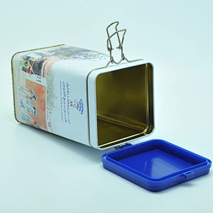 White coffee packaging small metal square tin box with airtight lid
