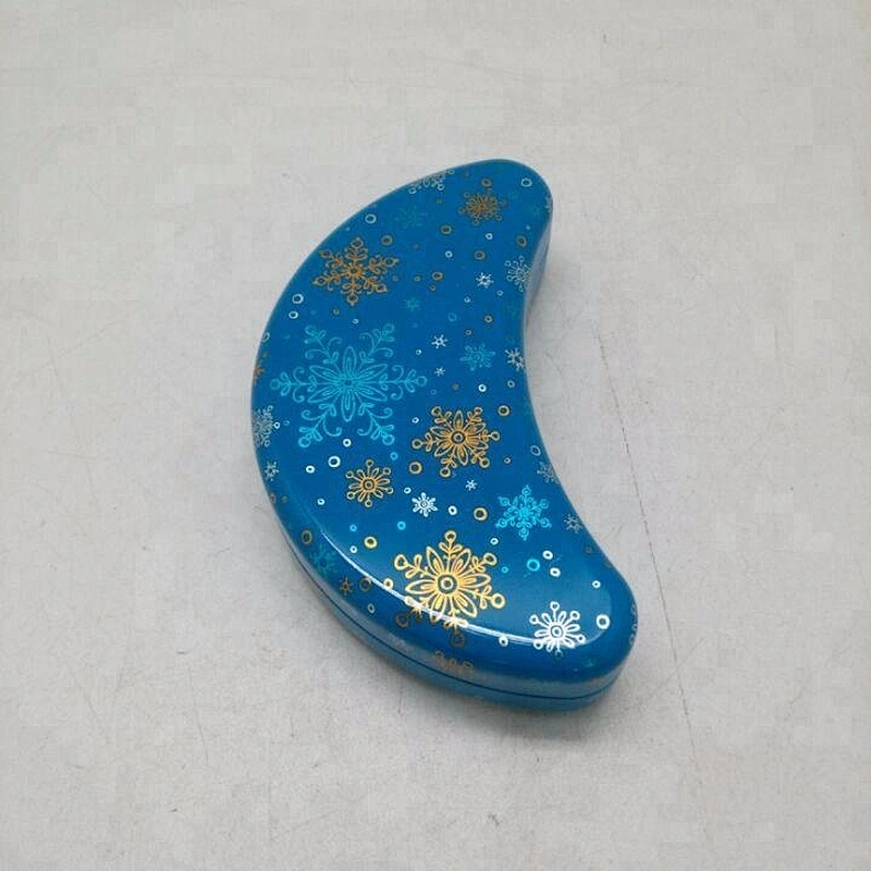 Moon shaped wedding favor tin boxes for candy chocolate gift packaging