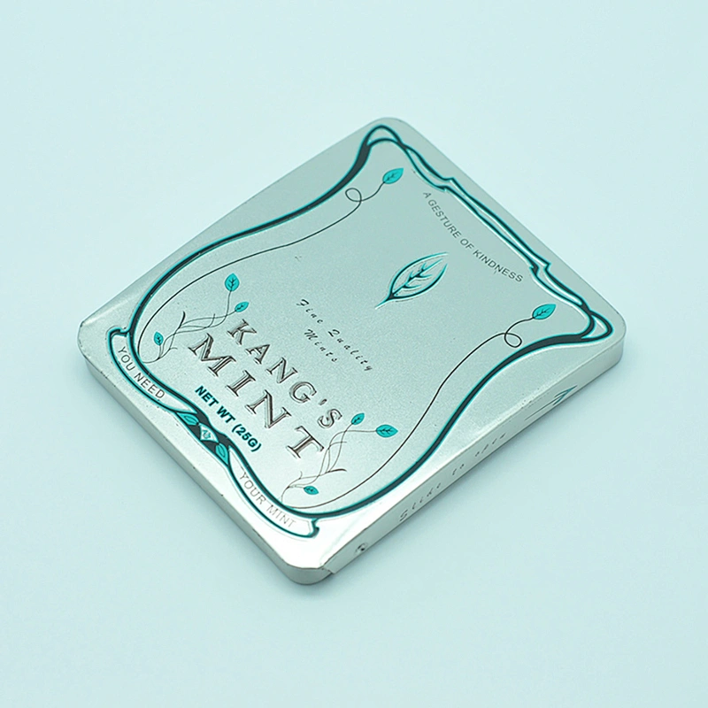 Unique collectible designer light small tin case for chewing gum