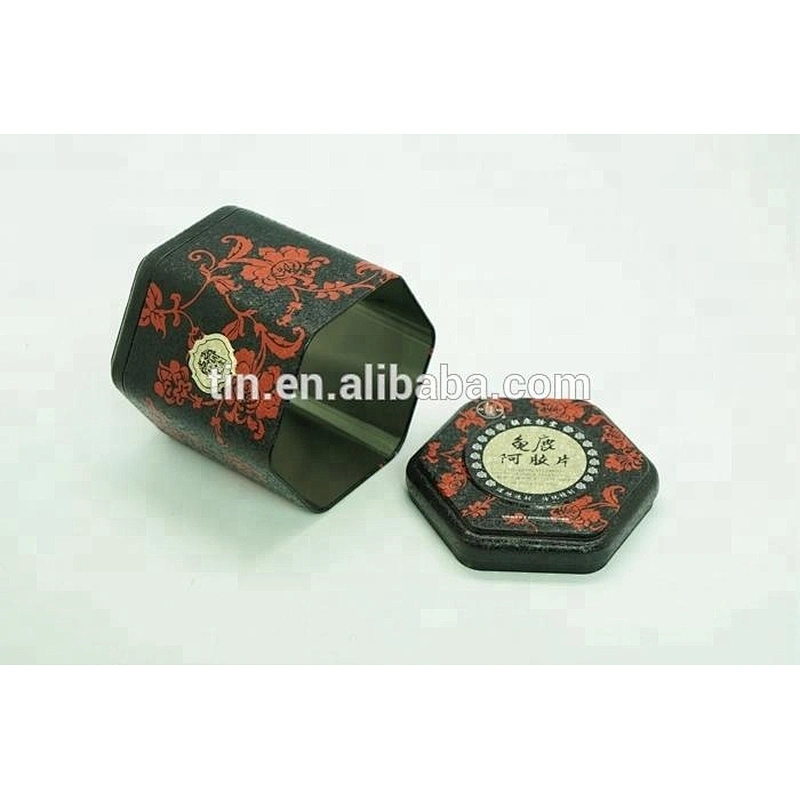 Customized Hexagon Metal tea tin cans