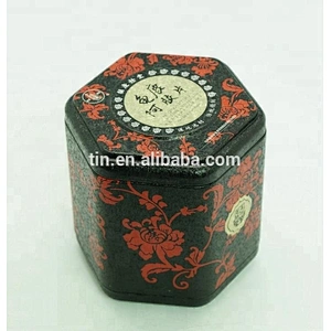 Customized Hexagon Metal tea tin cans