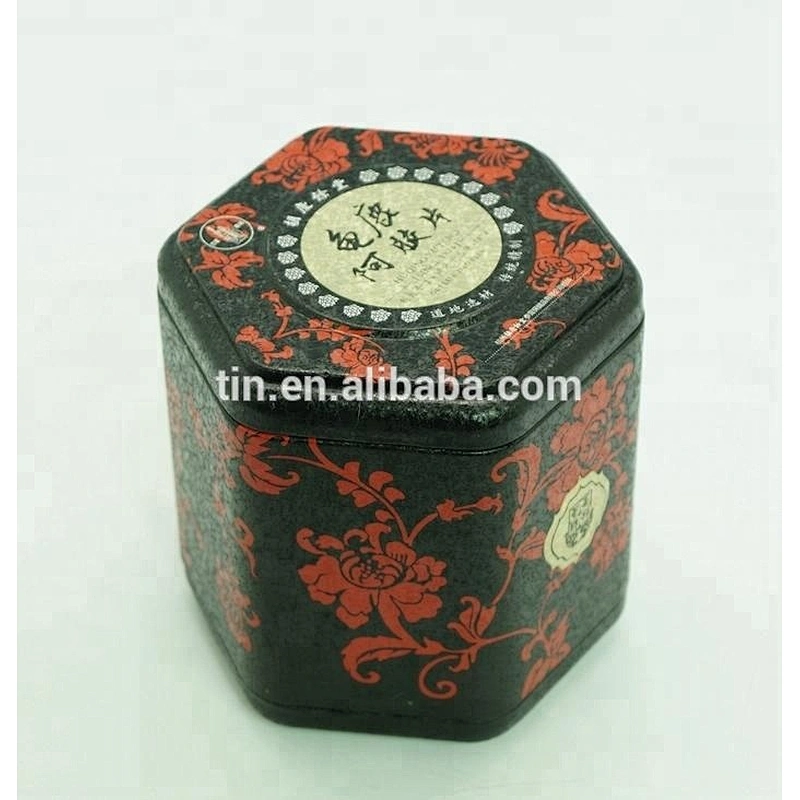 Customized Hexagon Metal tea tin cans