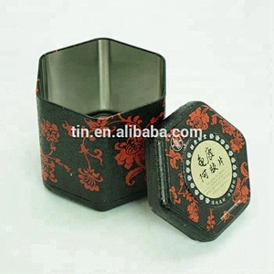 Customized Hexagon Metal tea tin cans