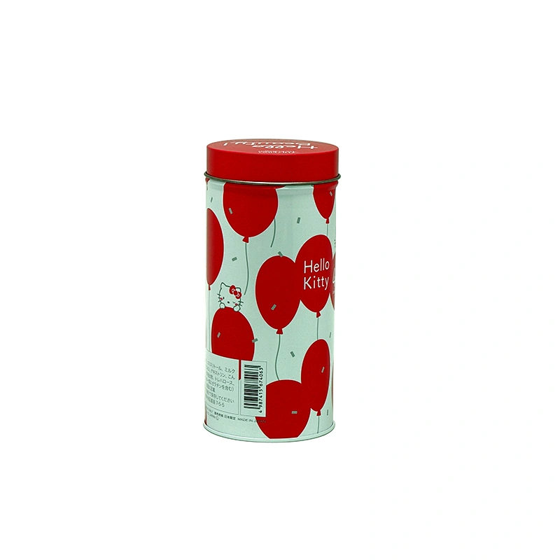 Kawaii customized empty round matcha tin can for Japanese