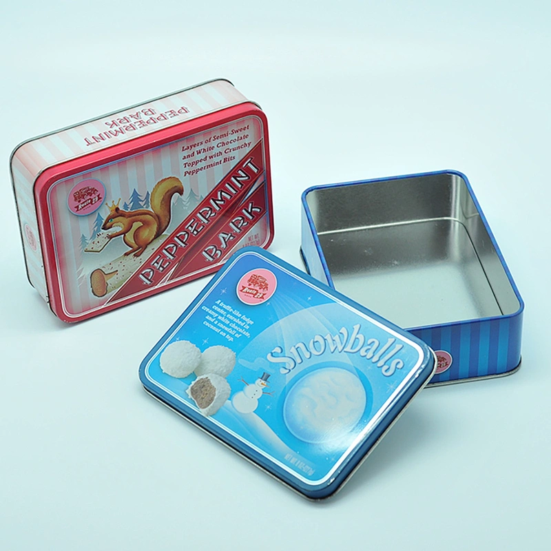 Full color 4C printing metal mint cookie tin packaging box