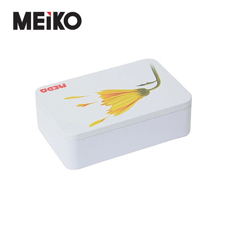 White Biscuit Tin Box Metal Square Christmas Cookie Tins