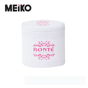 White Tin Box Chocolate Cookie Tea Candy Round Tin Cans