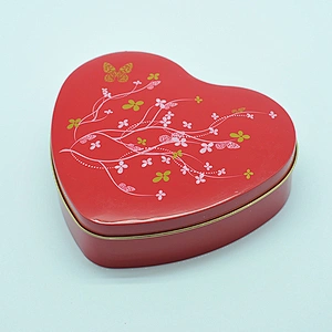 Candy Packaging Box Self Sealing Tin Cans Heart Tin Box