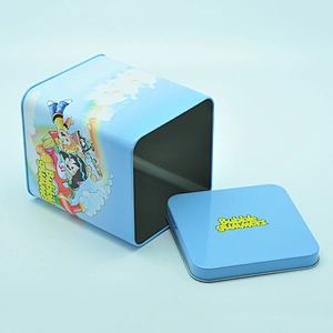 110 mm square tin can with flat lid for tea coffee packaging
