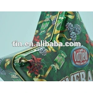star shape christmas gift tin holders box with embossed lid