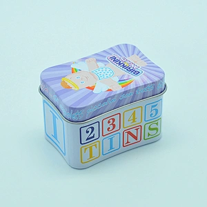 Small Purple Tin Box Small Upright Rectangle Gift Tin Box