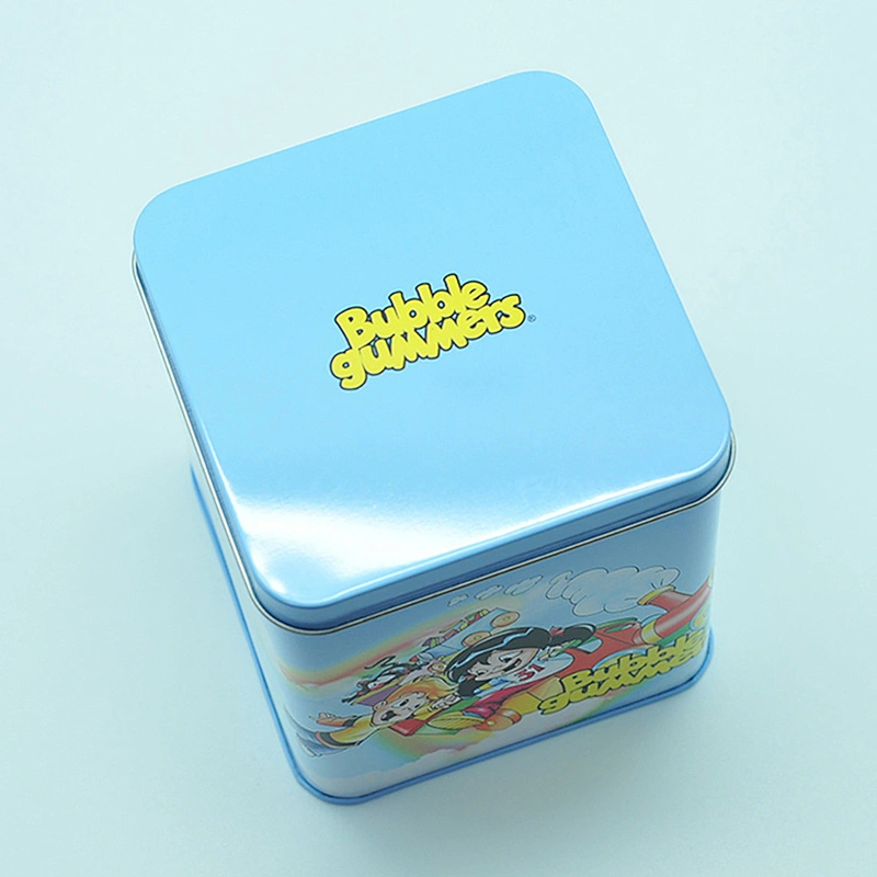 Sky Blue Tin Can Rectangular Tin Box Metal Tin Container