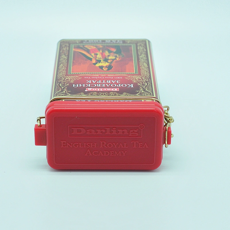 Wholesale luxury rectangle tin black tea box for packaging